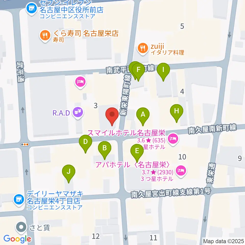 名古屋栄TIGHT ROPE周辺のカフェ一覧地図