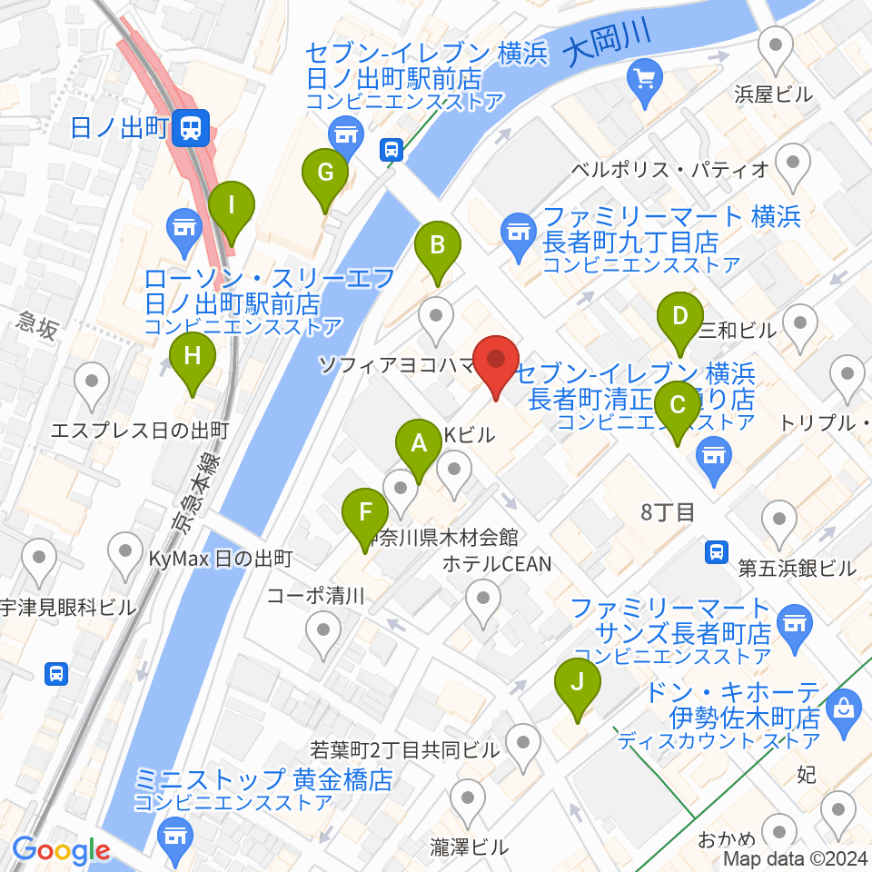 横浜JAZZ FIRST周辺のカフェ一覧地図