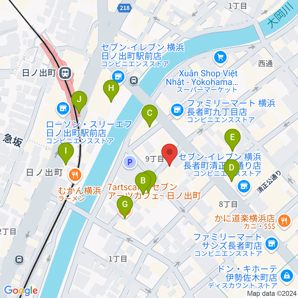 横浜JAZZ FIRST周辺のカフェ一覧地図