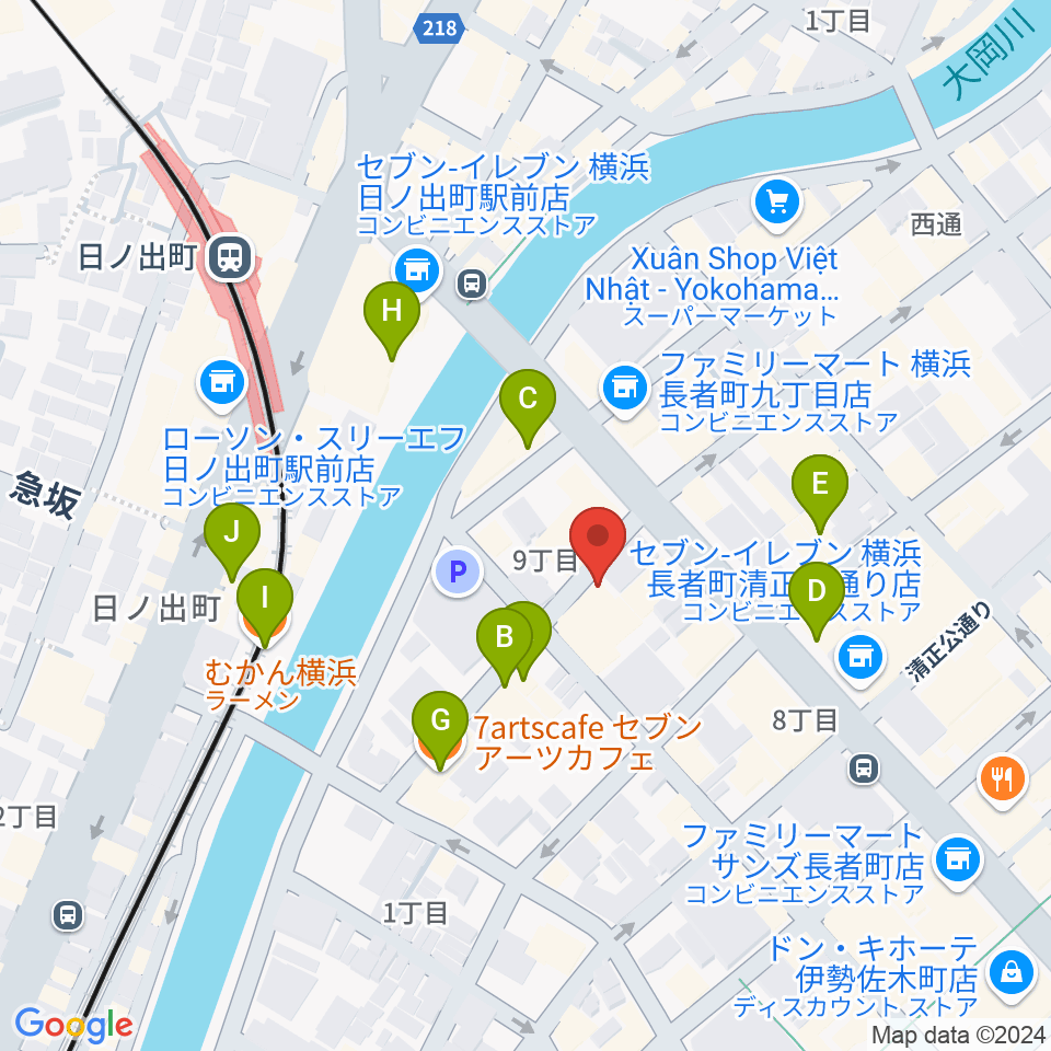 横浜JAZZ FIRST周辺のカフェ一覧地図