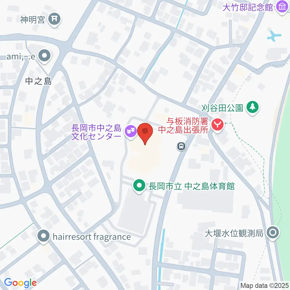 長岡市中之島文化センター周辺のカフェ一覧地図