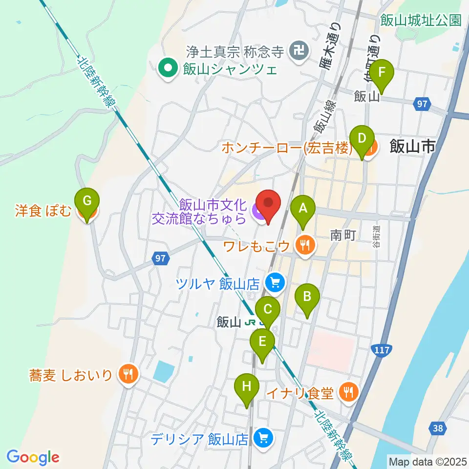 飯山市文化交流館なちゅら周辺のカフェ一覧地図
