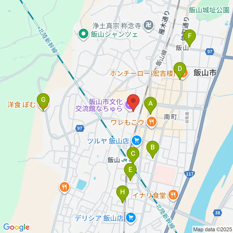 飯山市文化交流館なちゅら周辺のカフェ一覧地図