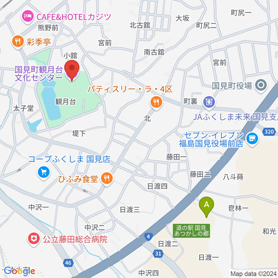 国見町観月台文化センター周辺のカフェ一覧地図