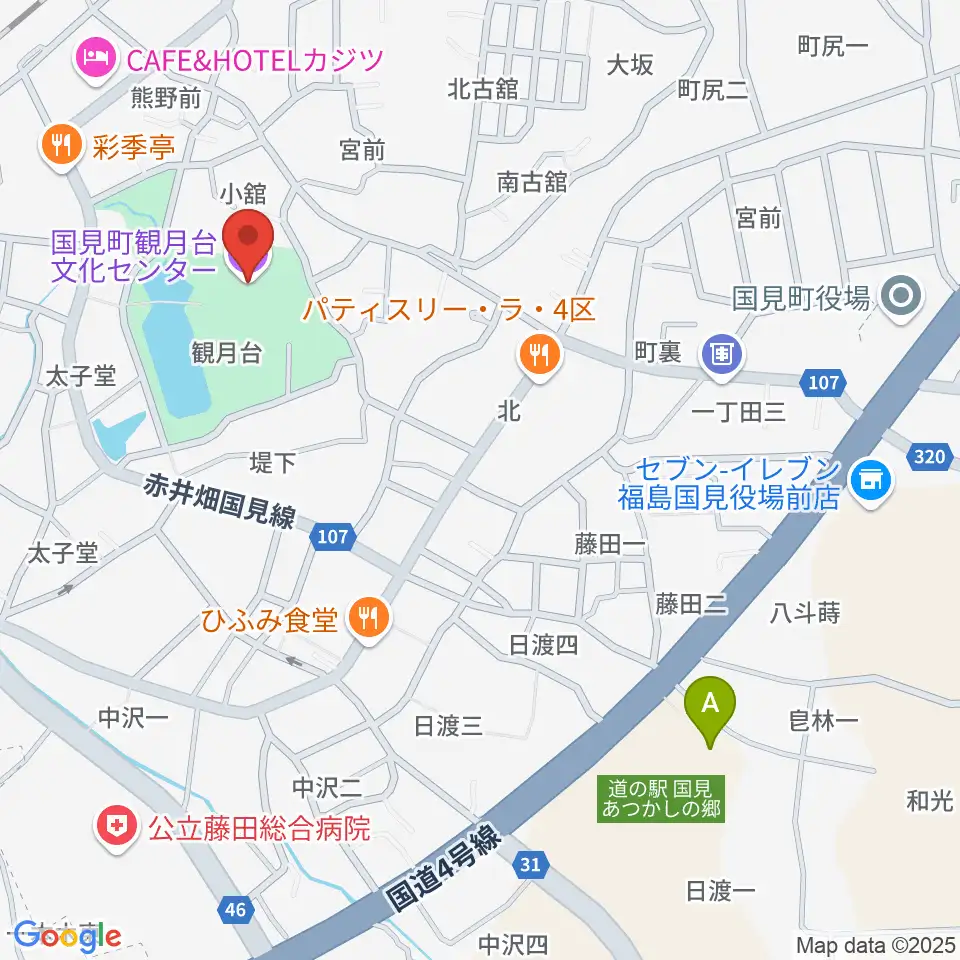 国見町観月台文化センター周辺のカフェ一覧地図