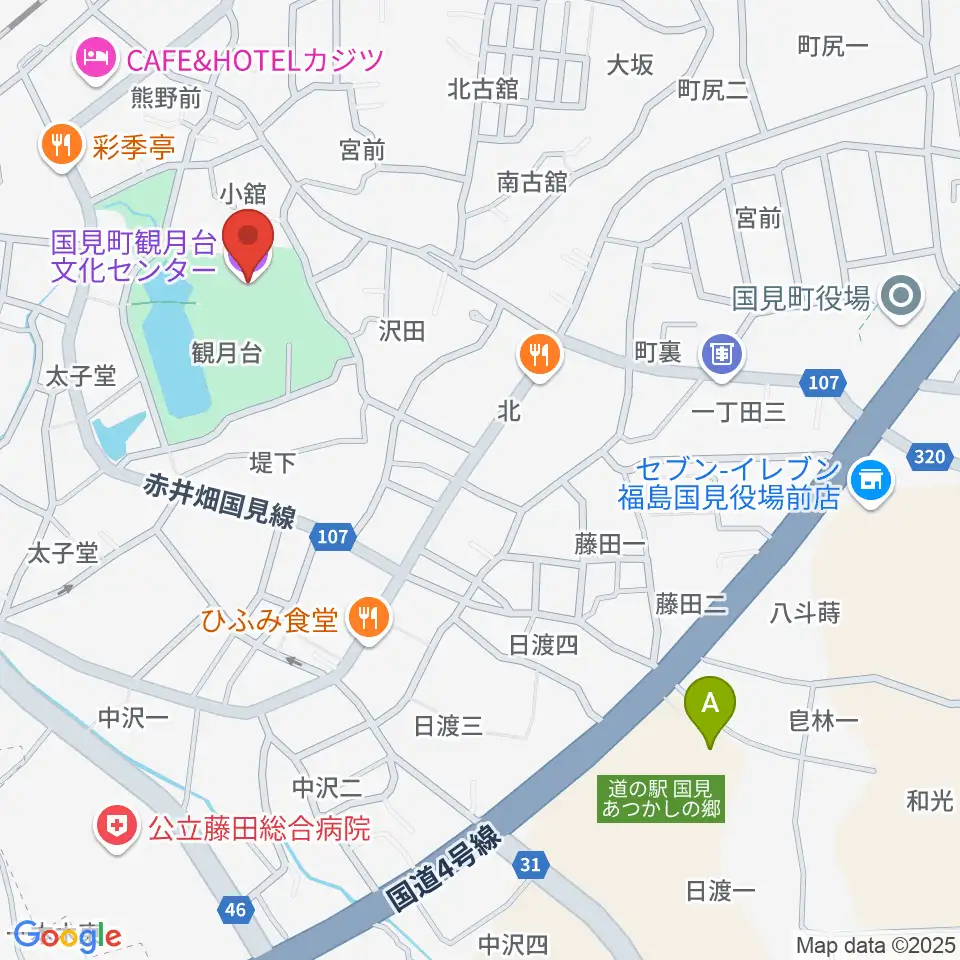 国見町観月台文化センター周辺のカフェ一覧地図