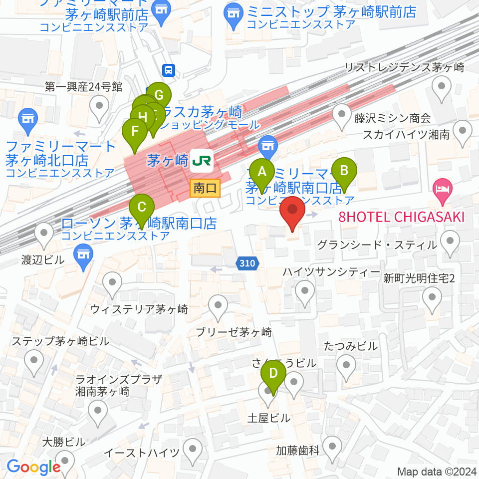 茅ヶ崎ルシュマンデザール周辺のカフェ一覧地図