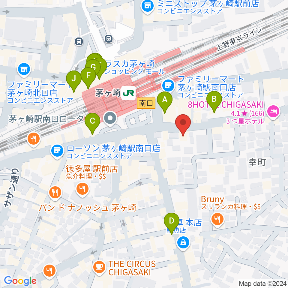 茅ヶ崎ルシュマンデザール周辺のカフェ一覧地図