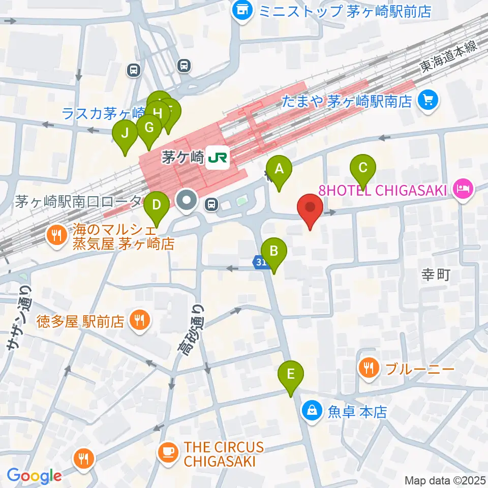 茅ヶ崎ルシュマンデザール周辺のカフェ一覧地図