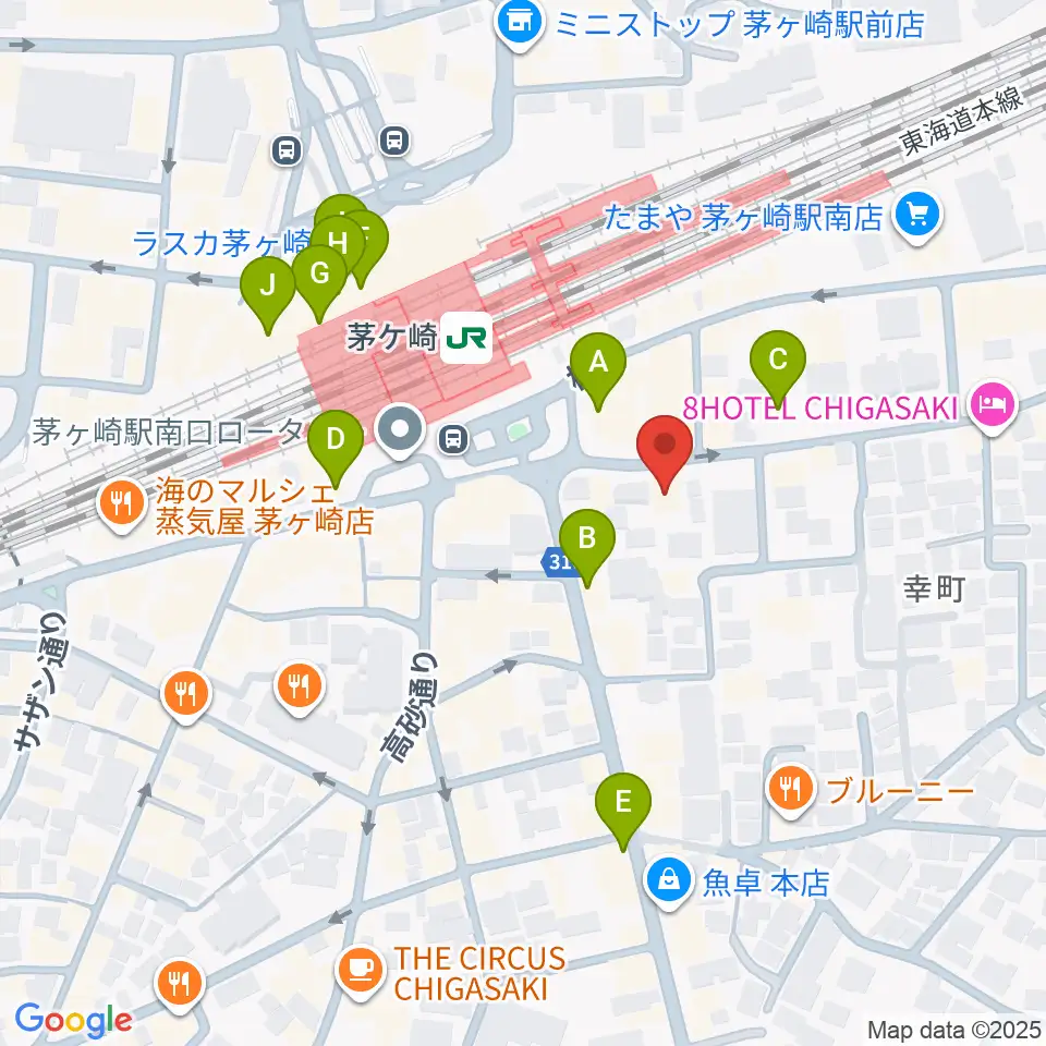 茅ヶ崎ルシュマンデザール周辺のカフェ一覧地図
