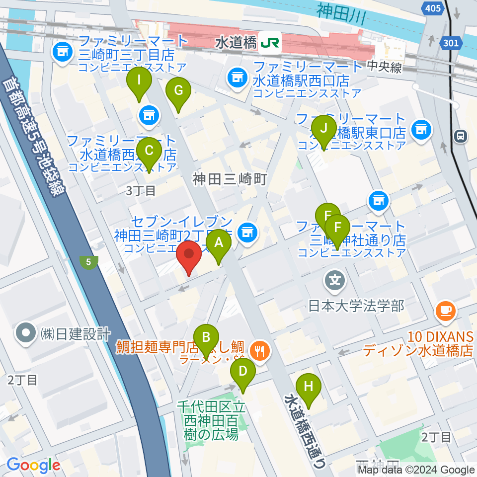 サンセットスタジオ周辺のカフェ一覧地図