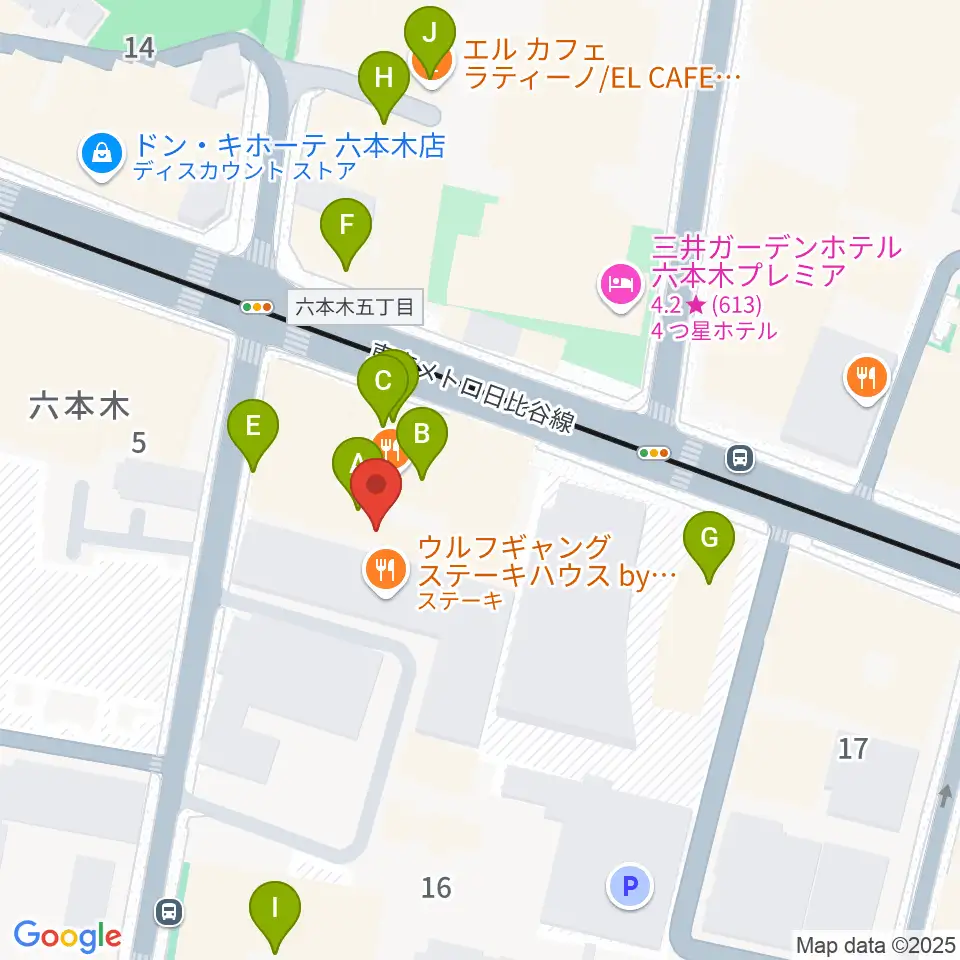 六本木BUZZ周辺のカフェ一覧地図