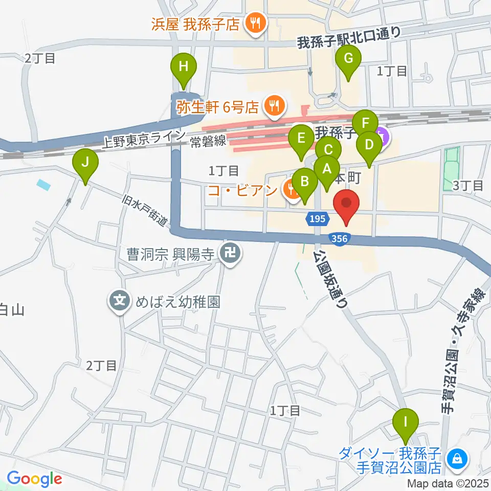 ミリオン楽器 我孫子センター周辺のカフェ一覧地図