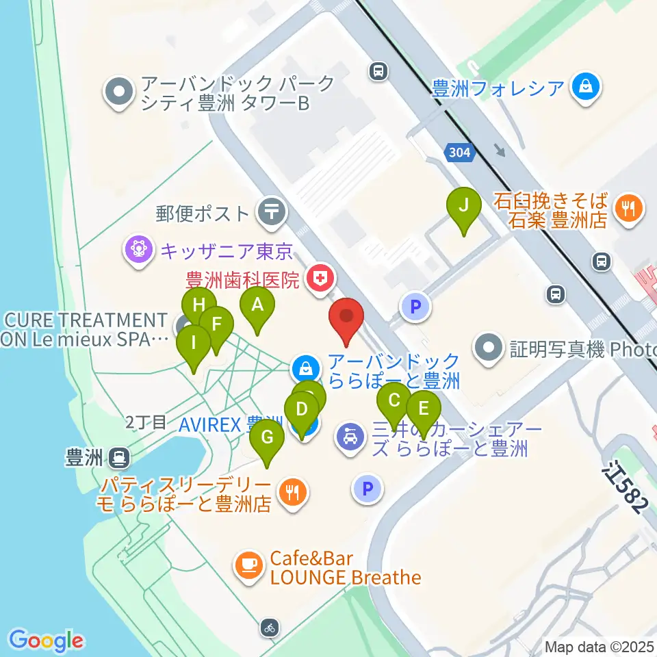 島村楽器ららぽーと豊洲店周辺のカフェ一覧地図