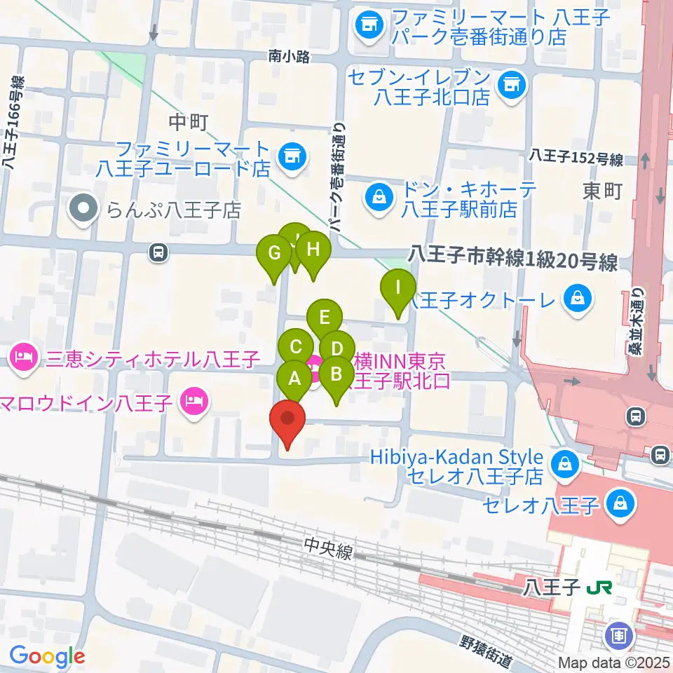 八王子ぐるまま周辺のカフェ一覧地図