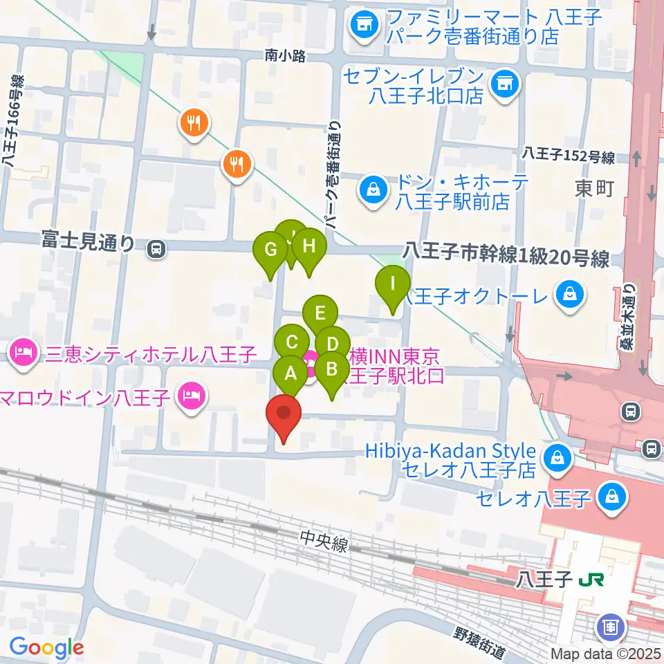 八王子ぐるまま周辺のカフェ一覧地図