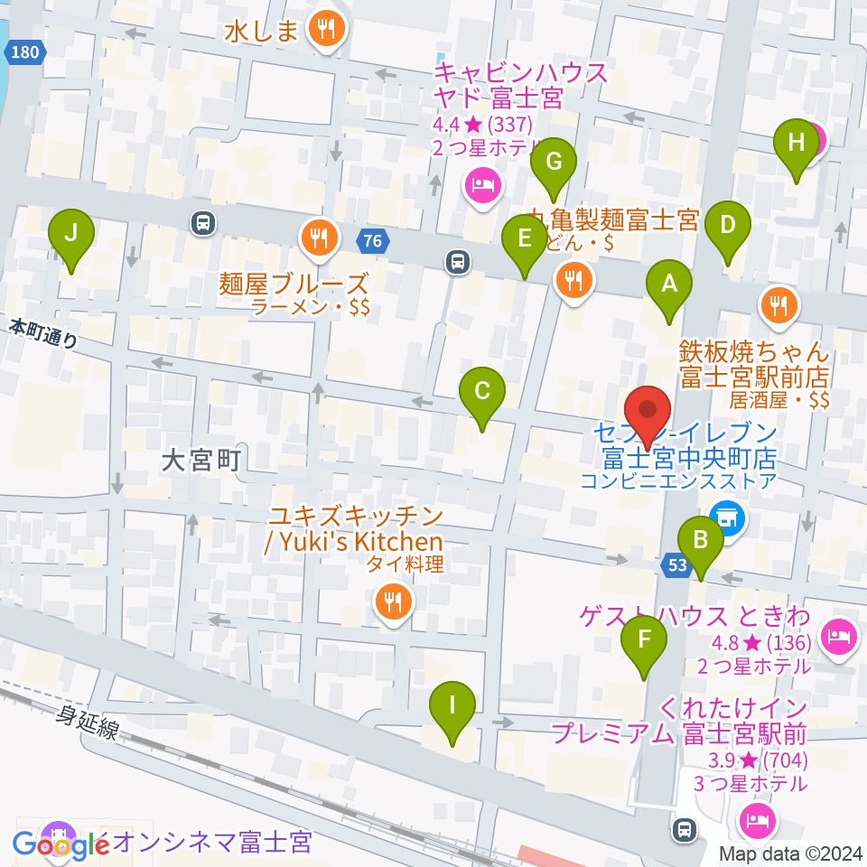 ロックハウスポパイ周辺のカフェ一覧地図