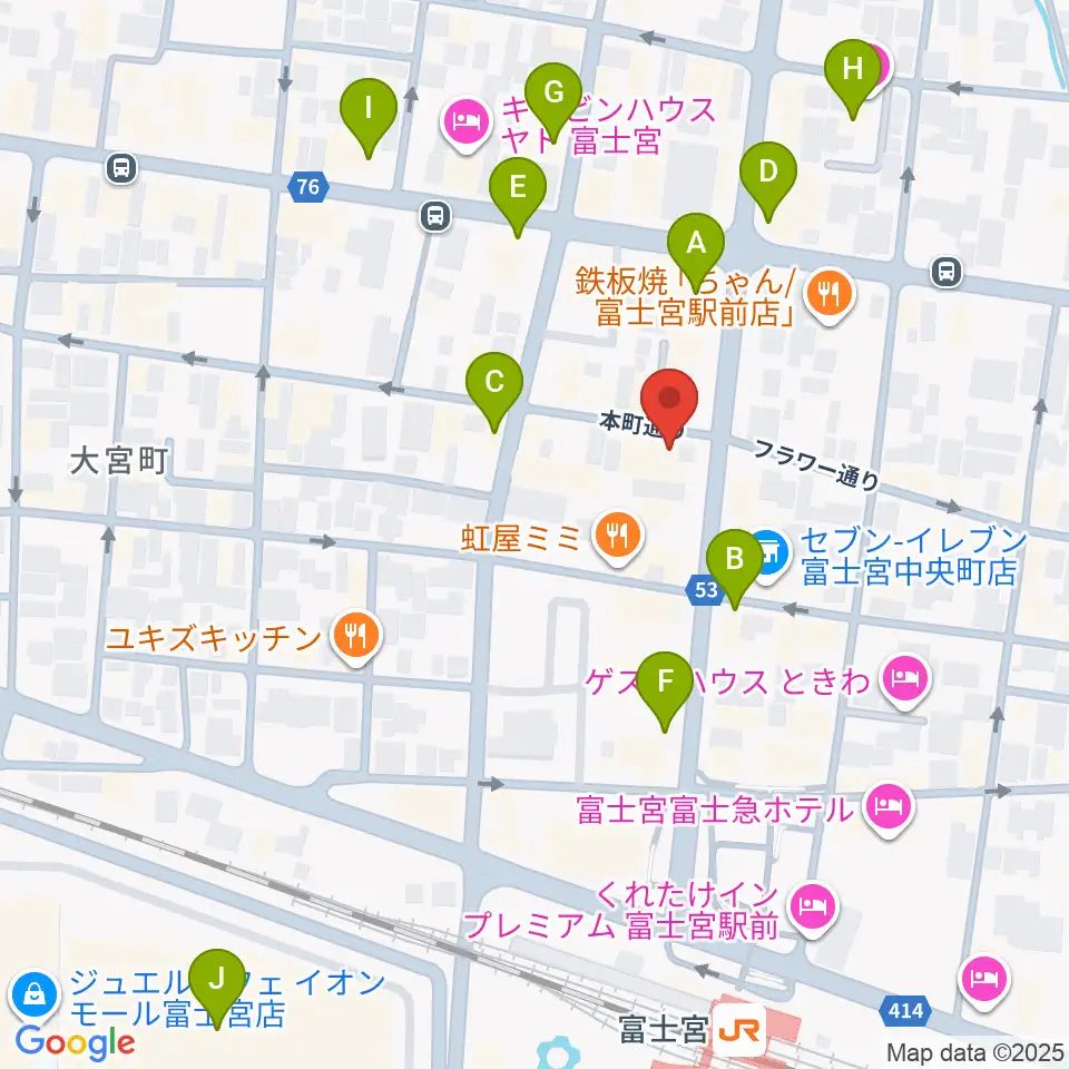 ロックハウスポパイ周辺のカフェ一覧地図