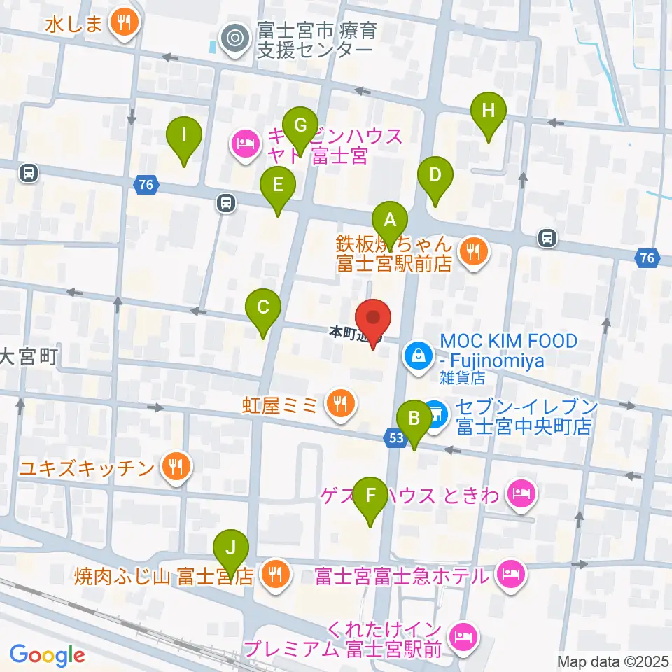 ロックハウスポパイ周辺のカフェ一覧地図