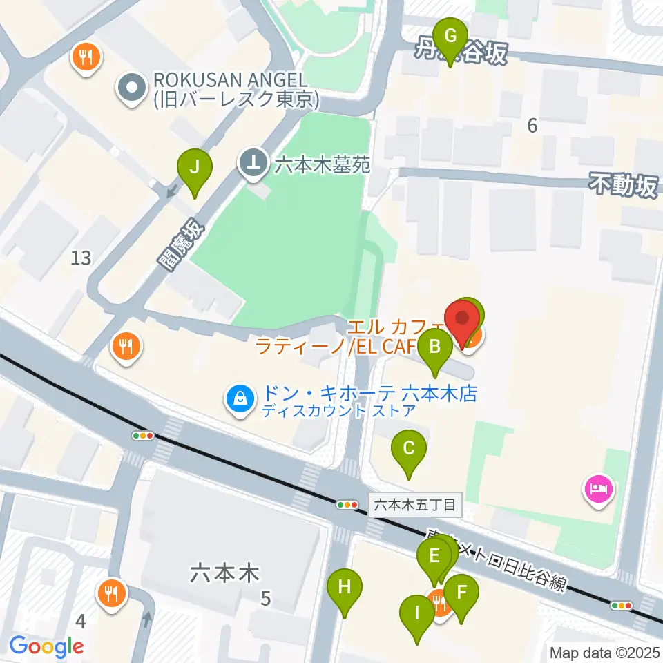 六本木REAL DIVA'S周辺のカフェ一覧地図