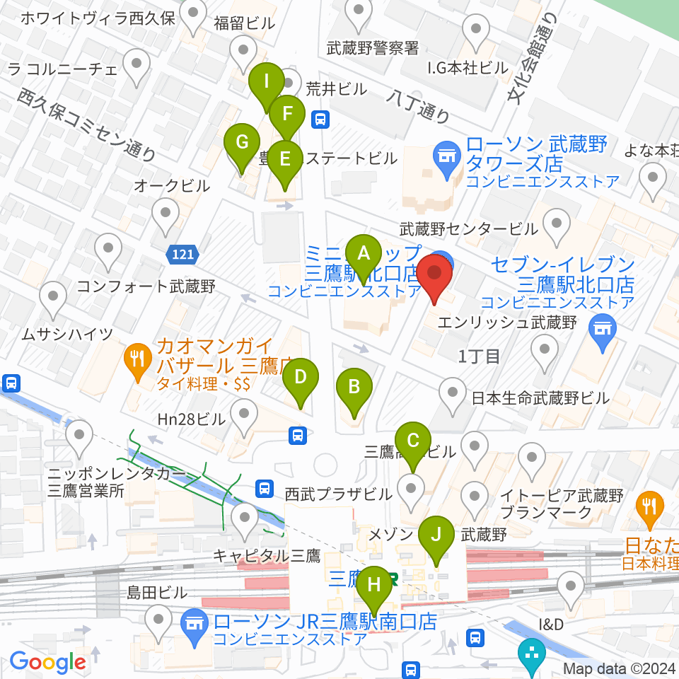 SONIDO II周辺のカフェ一覧地図