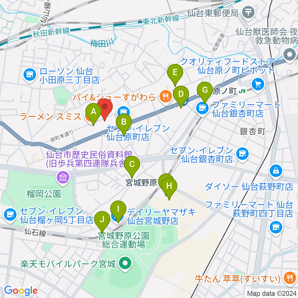 UNION / FUNNEL周辺のカフェ一覧地図