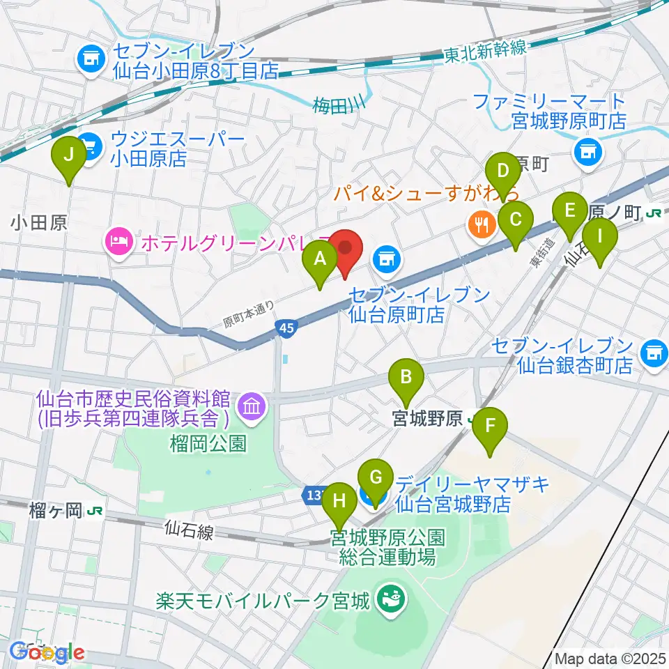 UNION / FUNNEL周辺のカフェ一覧地図