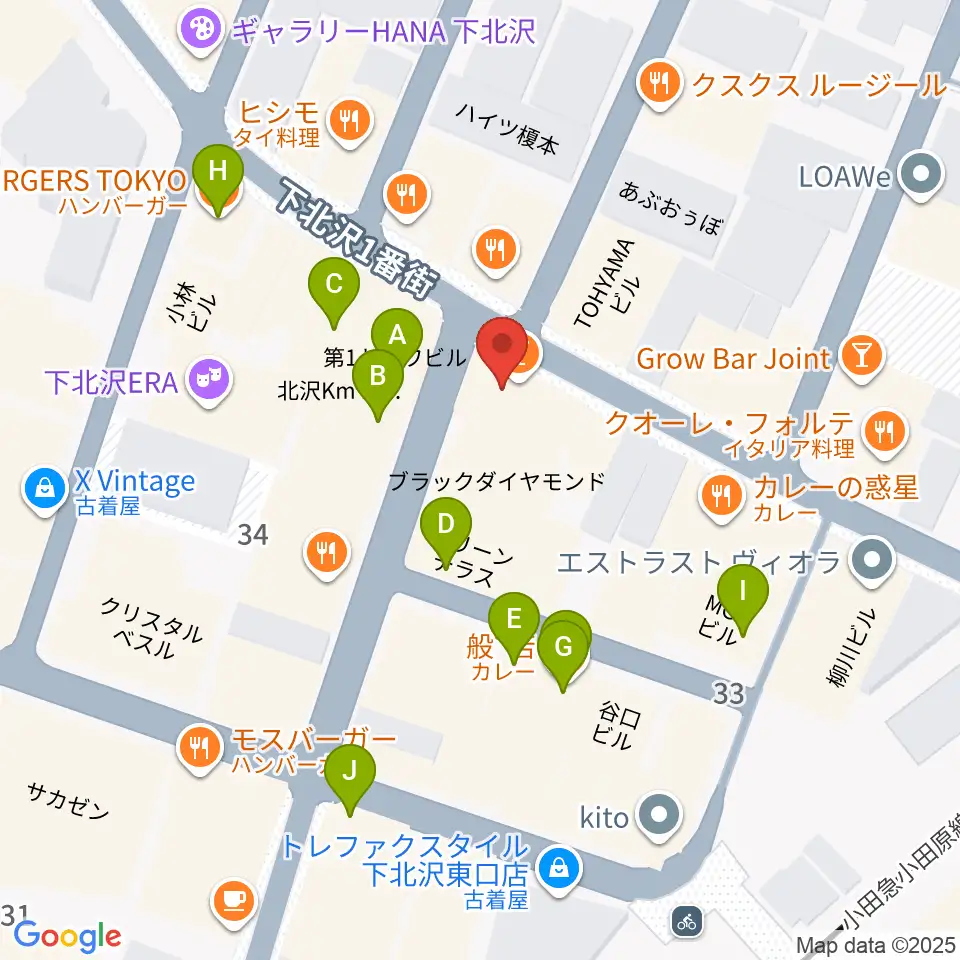 下北沢ムムリック・マーフィー周辺のカフェ一覧地図