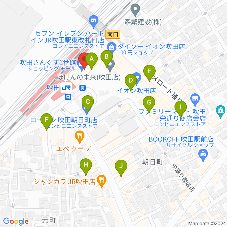 さんくすホール周辺のカフェ一覧地図