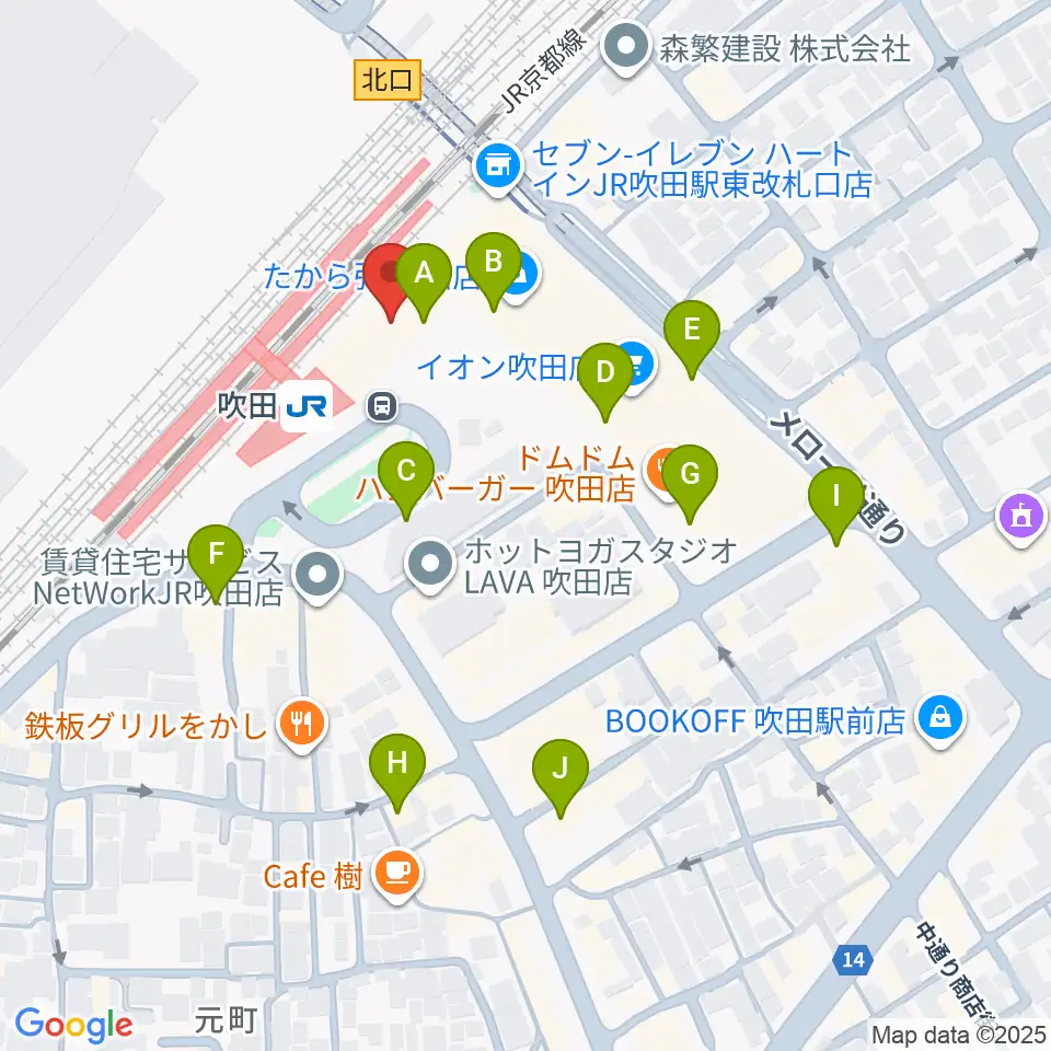 さんくすホール周辺のカフェ一覧地図