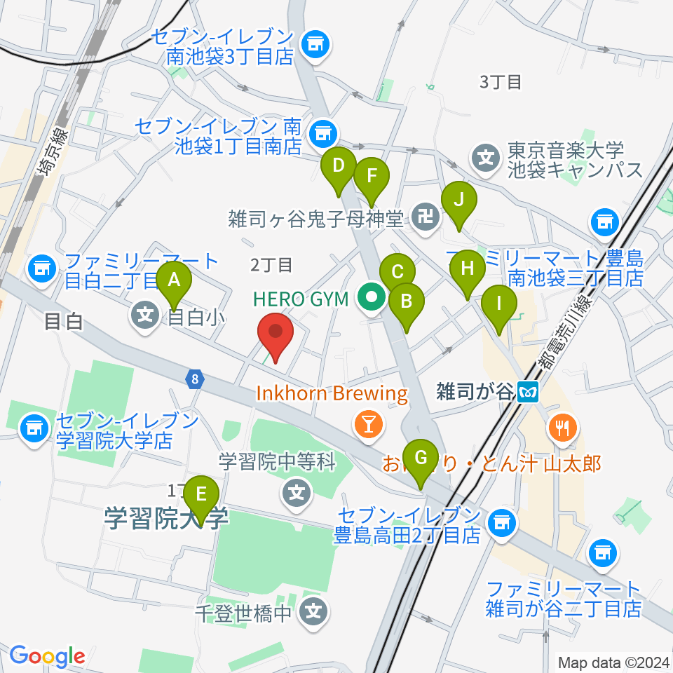 バードランド Birdland Guitars周辺のカフェ一覧地図