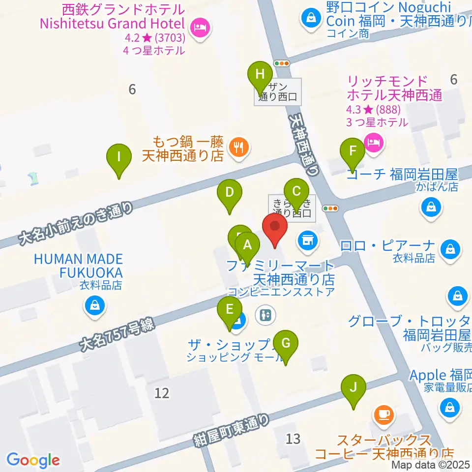 大名SQUARE GARDEN周辺のカフェ一覧地図