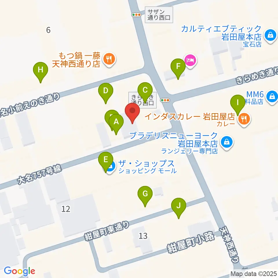 大名SQUARE GARDEN周辺のカフェ一覧地図