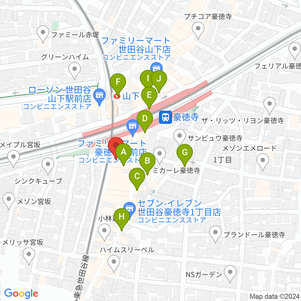 Leaf room 豪徳寺周辺のカフェ一覧地図