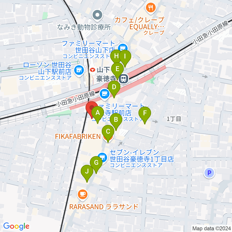 Leaf room 豪徳寺周辺のカフェ一覧地図