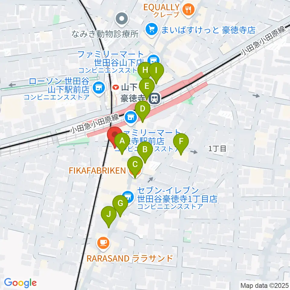 Leaf room 豪徳寺周辺のカフェ一覧地図