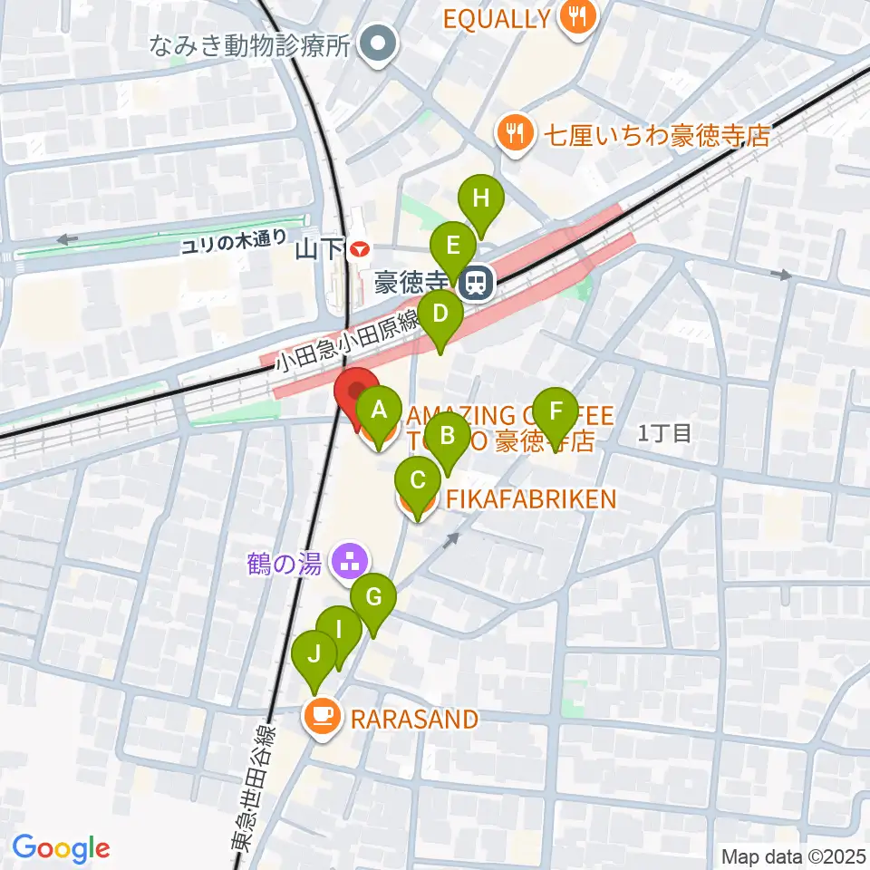 Leaf room 豪徳寺周辺のカフェ一覧地図