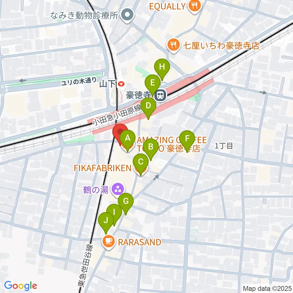 Leaf room 豪徳寺周辺のカフェ一覧地図