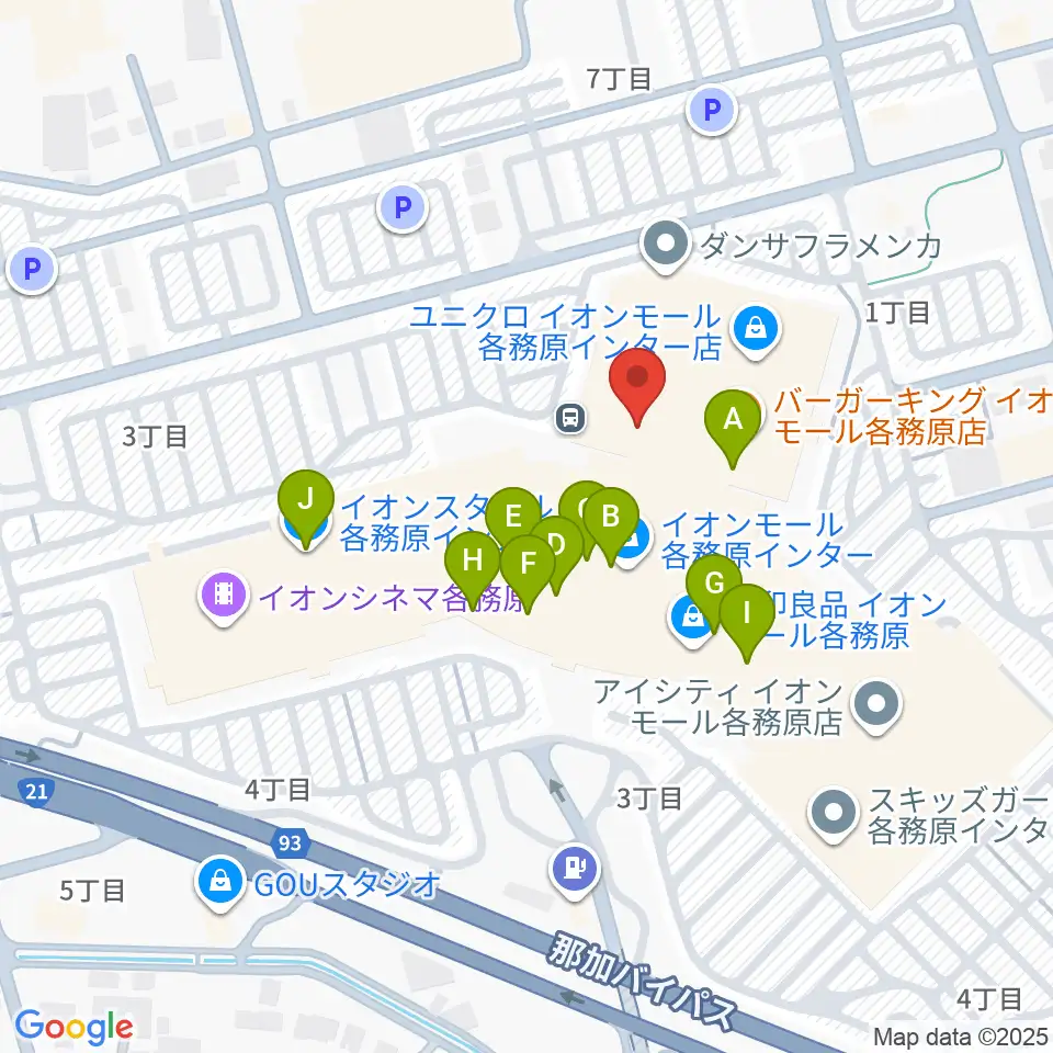 ロッキン岐阜店周辺のカフェ一覧地図