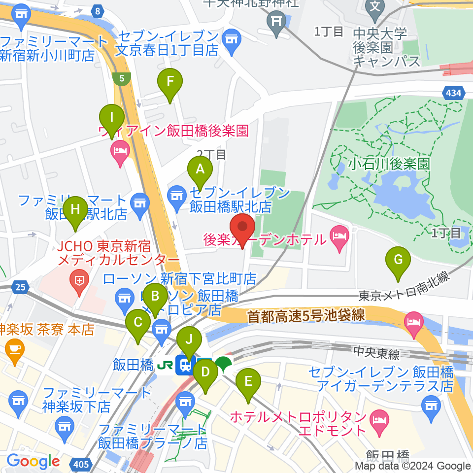 松尾弦楽器 東京店周辺のカフェ一覧地図