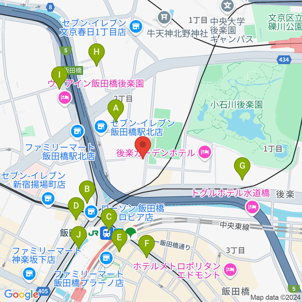 松尾弦楽器 東京店周辺のカフェ一覧地図