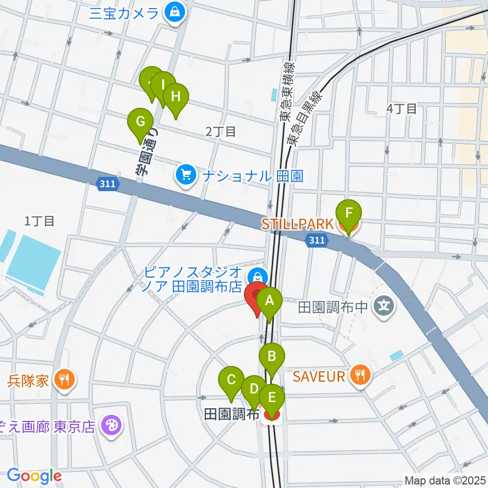 ピアノ調律センター サロン・ド・ウツノミヤ周辺のカフェ一覧地図