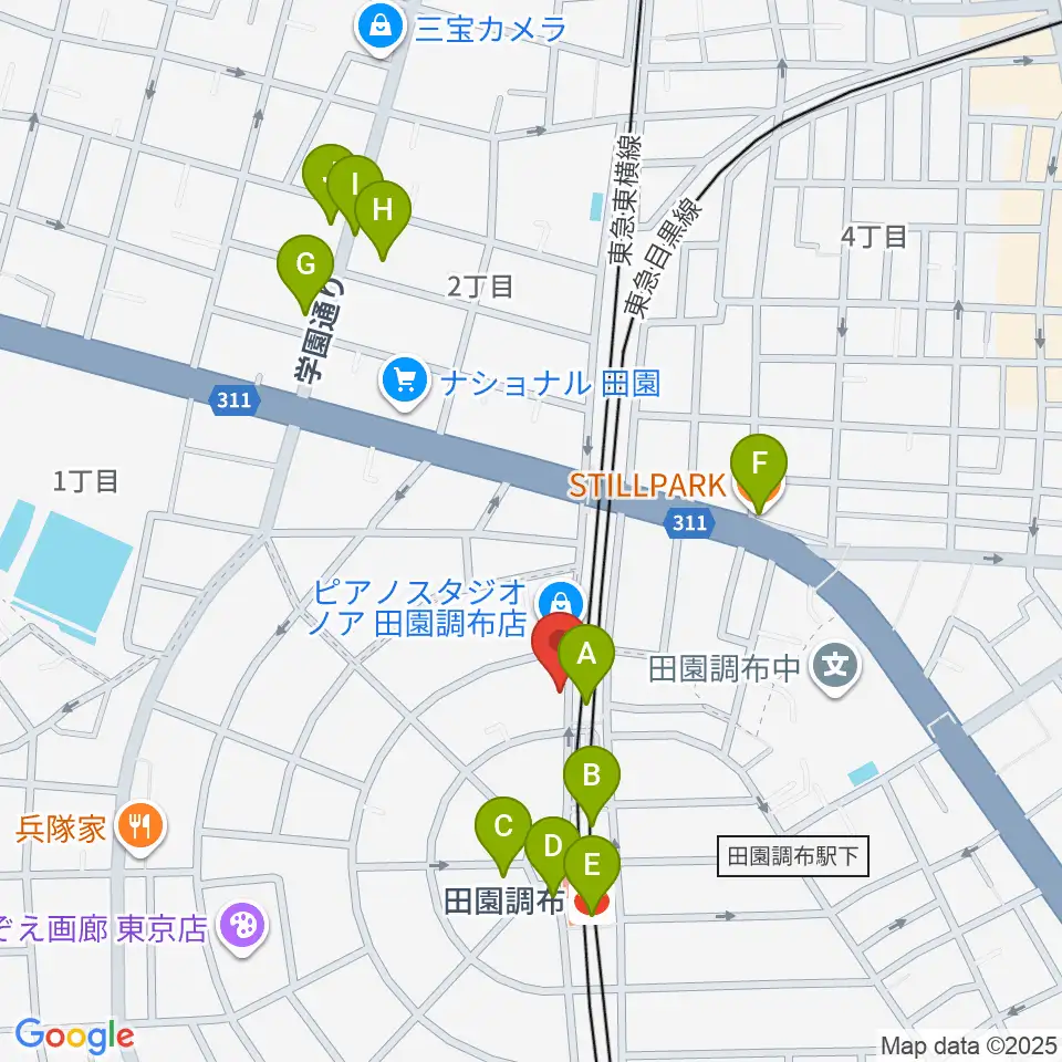 ピアノ調律センター サロン・ド・ウツノミヤ周辺のカフェ一覧地図