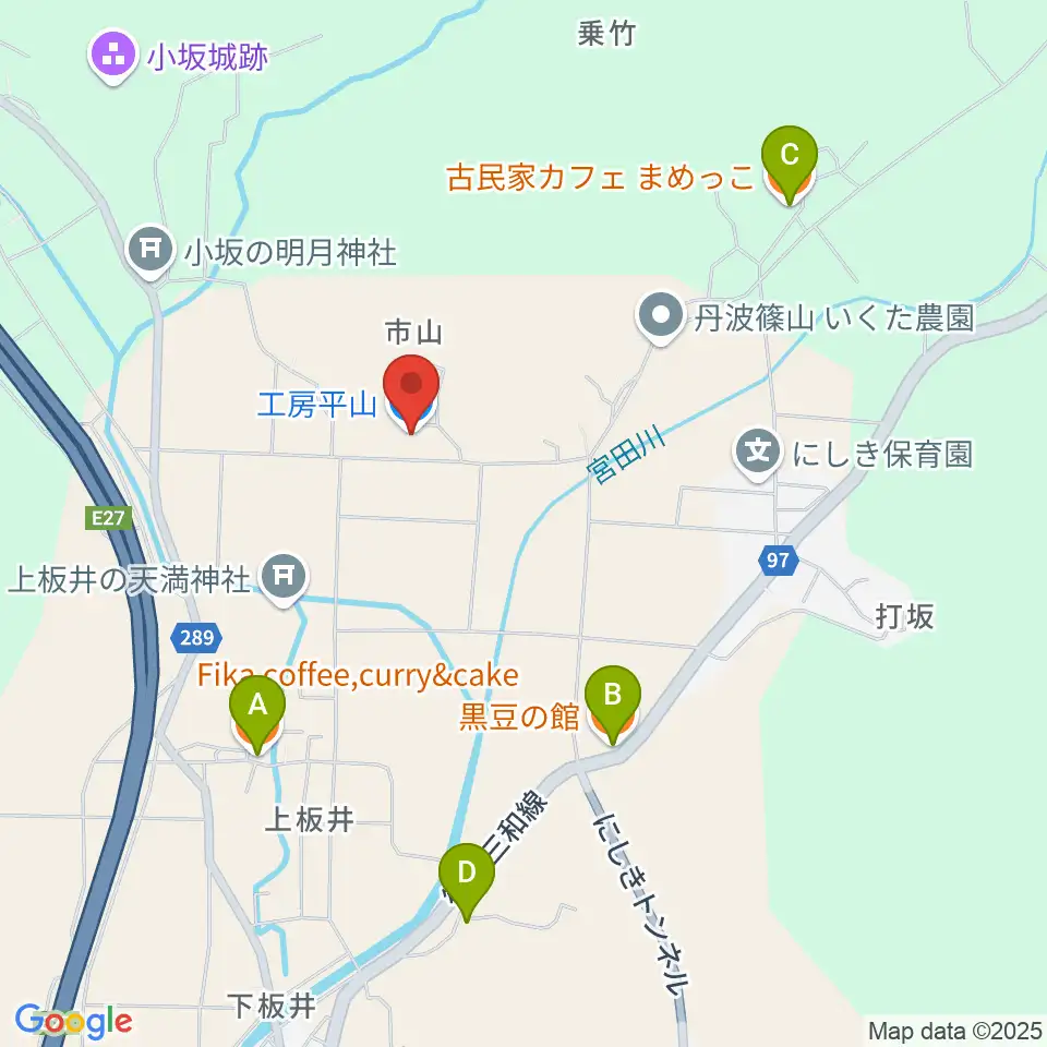 古楽器製作工房 平山周辺のカフェ一覧地図