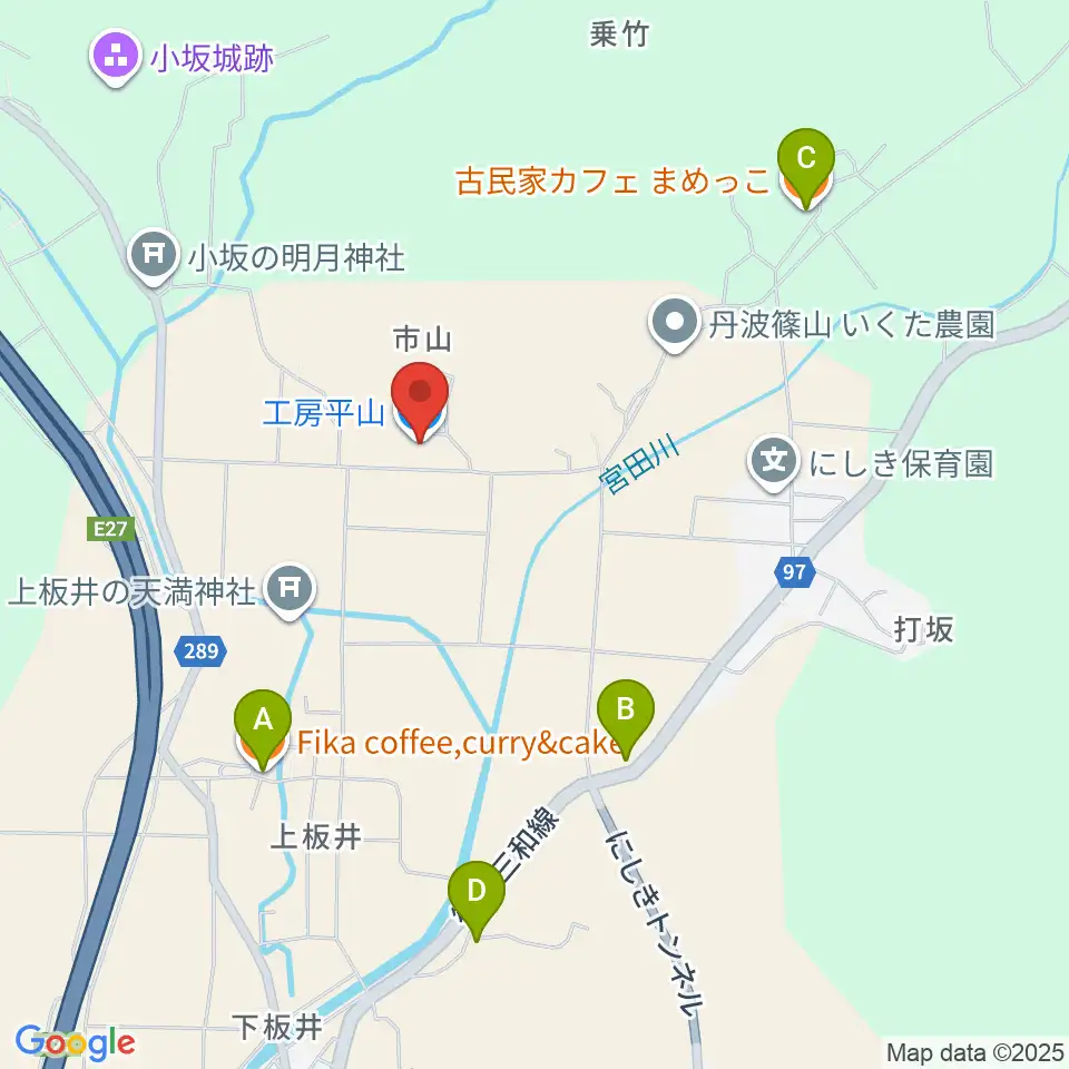 古楽器製作工房 平山周辺のカフェ一覧地図