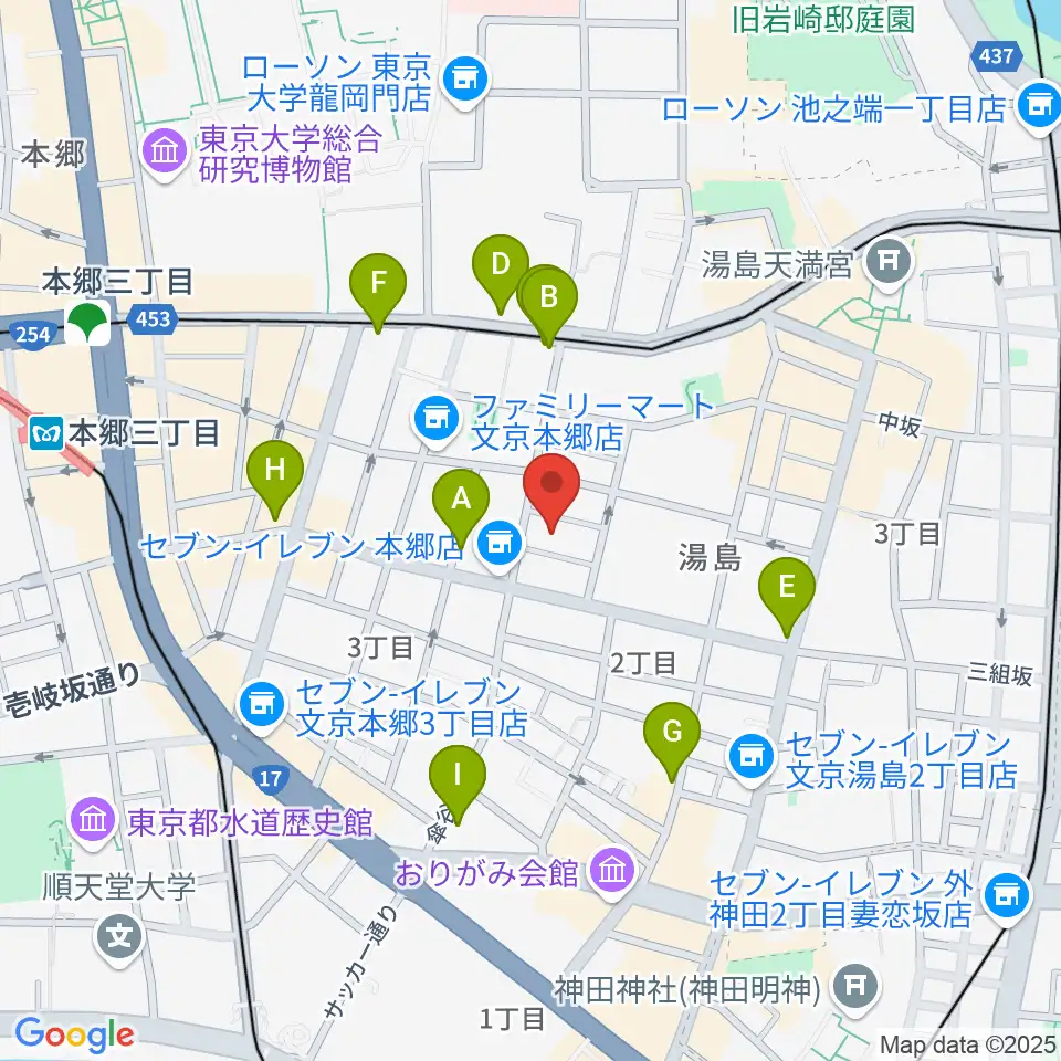 アムリタ・カスタム・ギターズ周辺のカフェ一覧地図