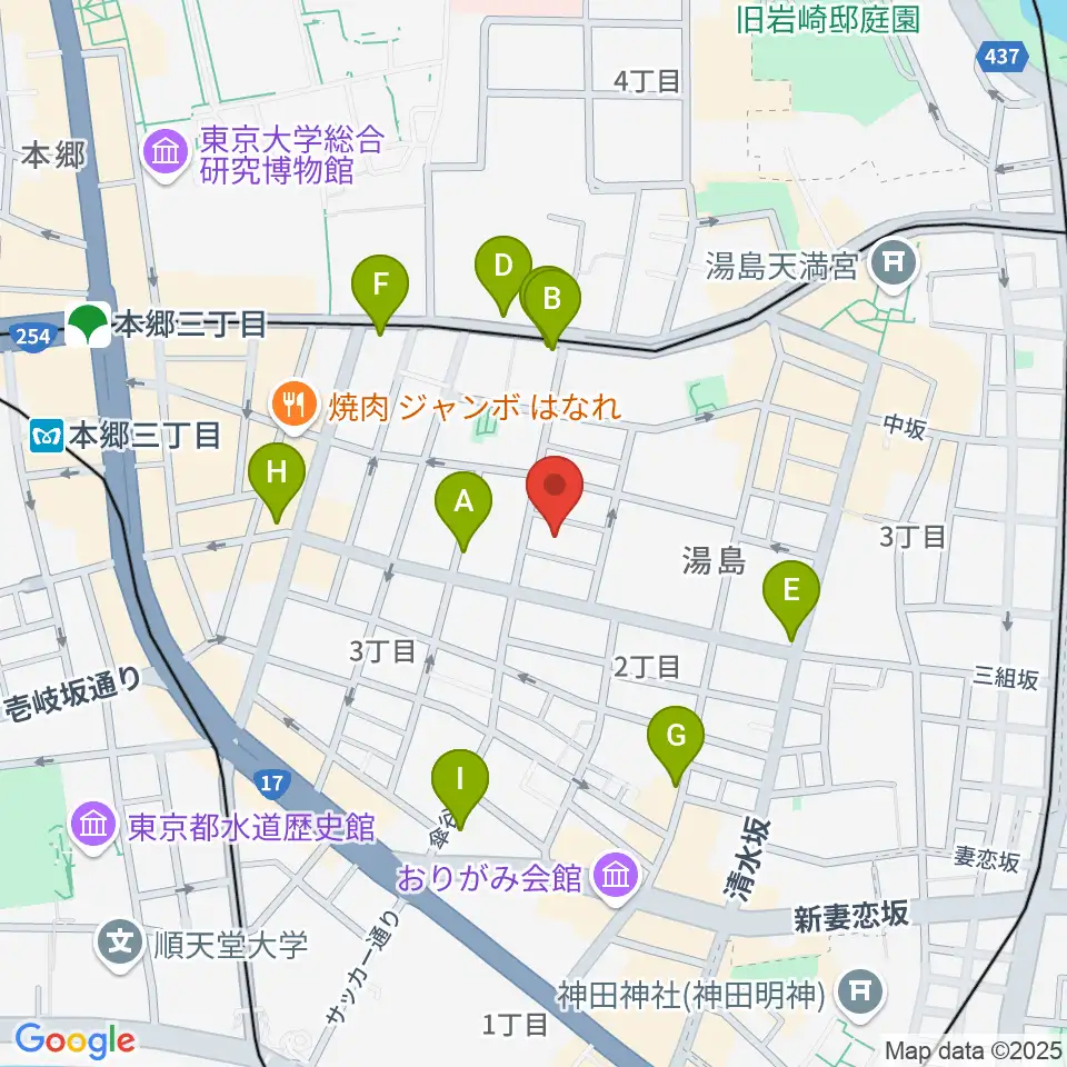アムリタ・カスタム・ギターズ周辺のカフェ一覧地図