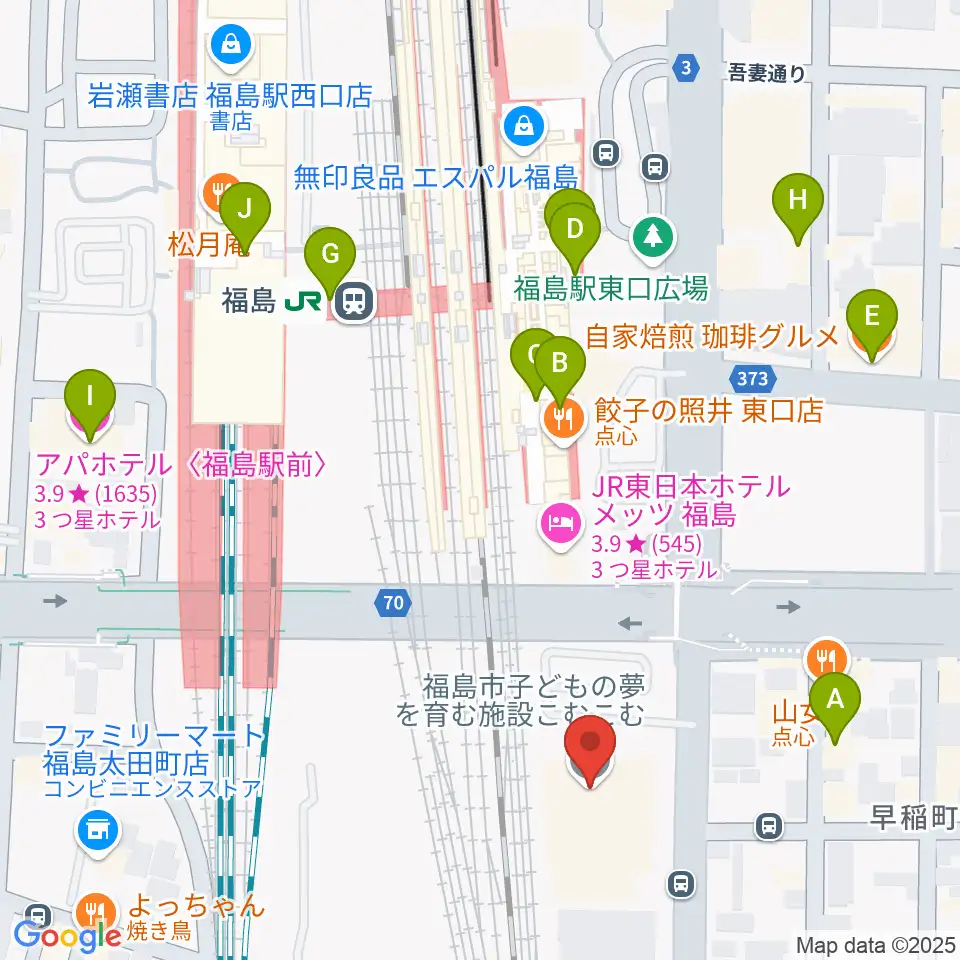 こむこむ館周辺のカフェ一覧地図