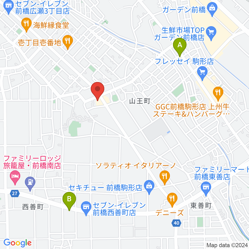 山王ホール・TMスタジオ周辺のカフェ一覧地図