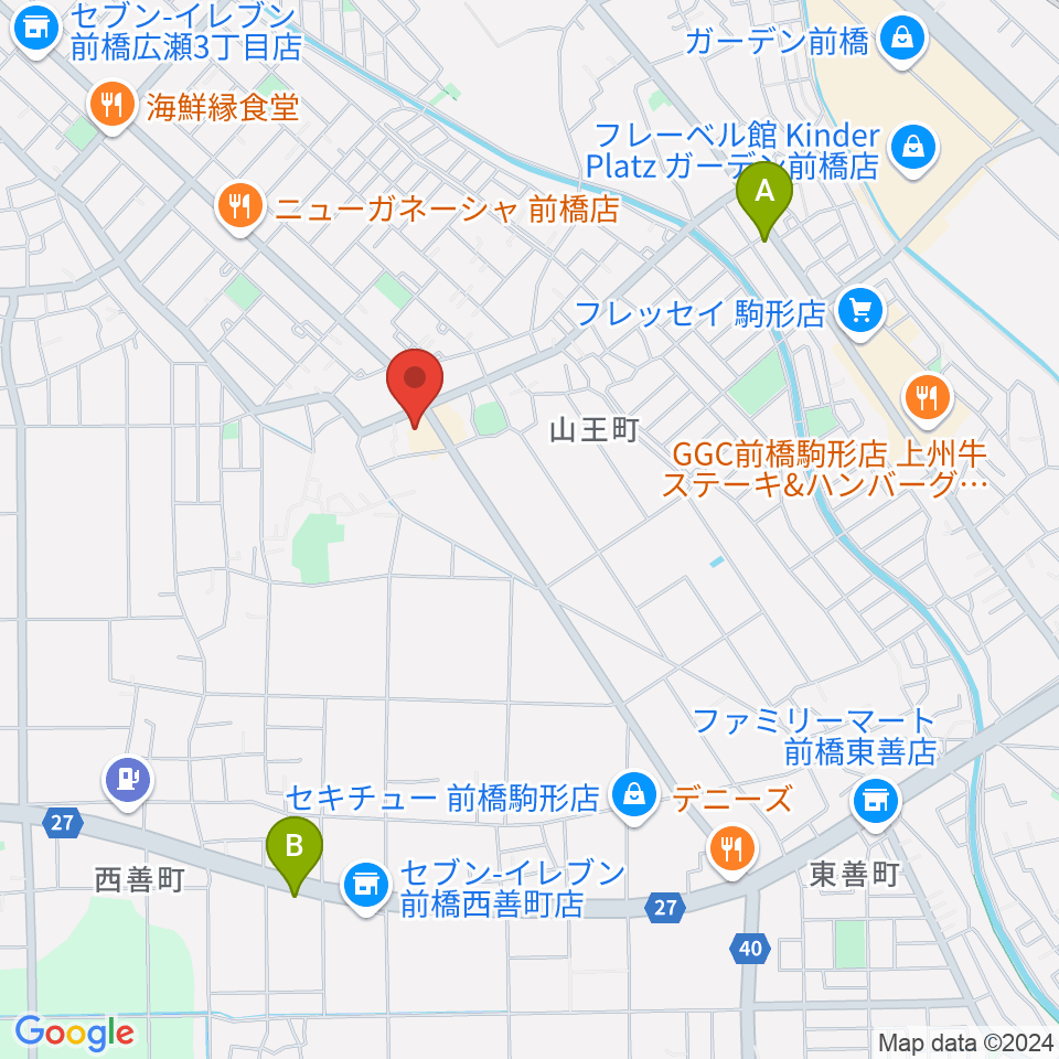 山王ホール・TMスタジオ周辺のカフェ一覧地図